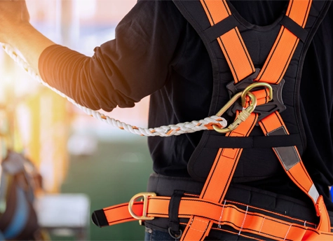 Operator Performing Fall Protection For Safety